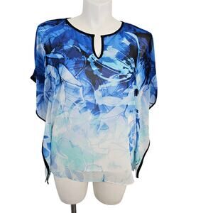 Calvin Klein Womens Plus Size Printed Kaftan With Keyhole sz L